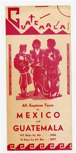 Primary image for Guatemala & Mexico Tour Brochure Special Itinerary and Map 1940's