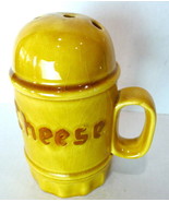 Harvest Gold Glazed Pottery Parmesan Cheese Shaker rubber stopper vintage  - $24.70