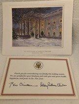 Bill Clinton Hillary White House Christmas Card 1999 + Happy New Year Ca... - £20.79 GBP