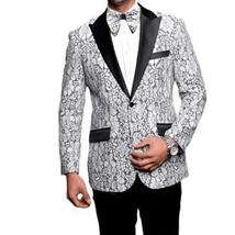 Men Insomnia Manzini Blazer Stage Performer Singer Prom MZN138 White black Lace image 2