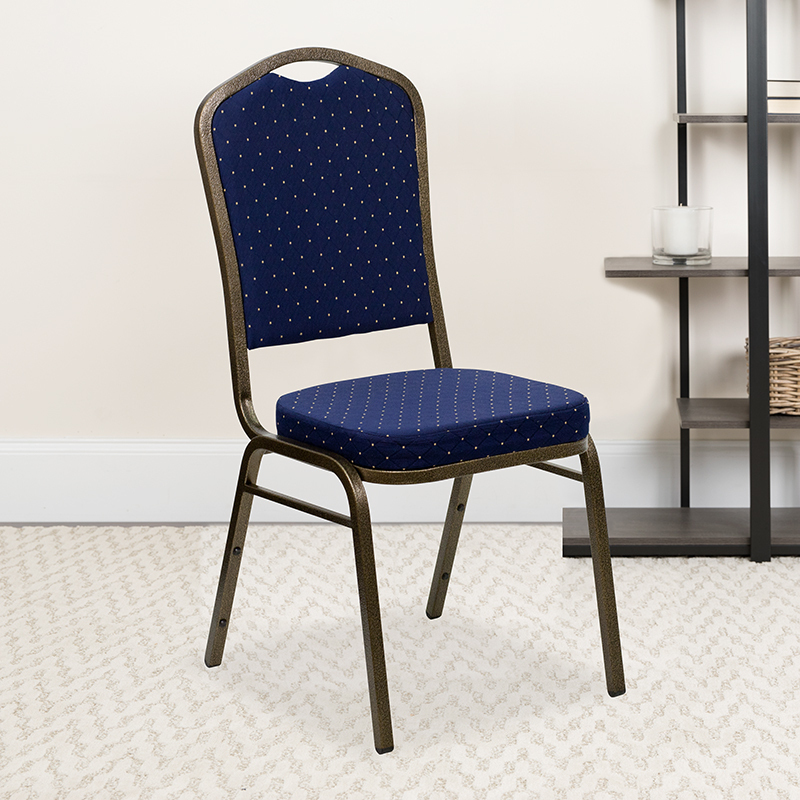 Navy Blue Fabric Banquet Chair FD-C01-GOLDVEIN-S0810-GG