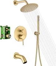 Sumerain Shower System With Tub Spout And Handheld Shower, Brass Rain Shower Tub - £224.06 GBP