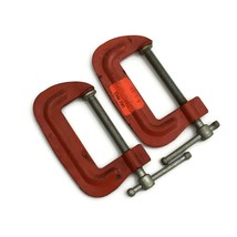 2 Vintage Stanley Handyman H152 2” USA Red C Clamp - £15.89 GBP