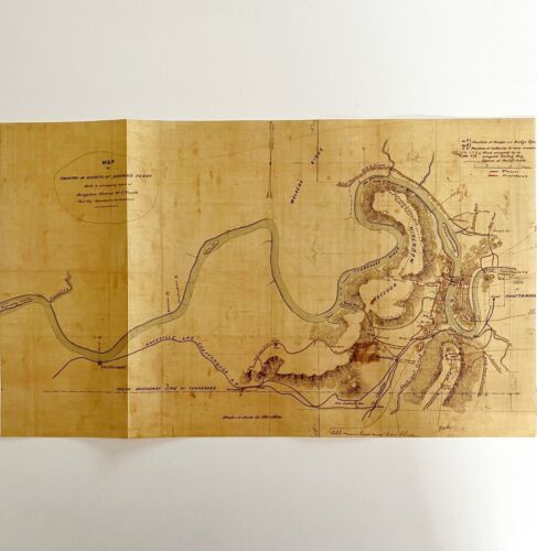 Map Brown&#39;s Ferry Tenn Civil War Reproduction 14 x 8.25&quot; Military Histor... - $19.99