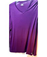 Michael Kors Light pullover Shirt, V-Neck, Long Sleeves, Size Large Purple - $17.82