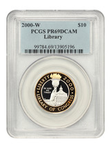 2000-W Library of Congress $10 PCGS Proof 69 DCAM (Bimetallic) - $1,178.55