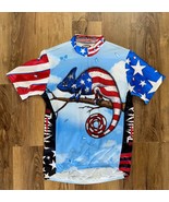 Primal Wear Cycling Jersey Patriotic Lizard Size Large Quarter Zip EUC USA - $27.72