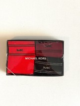 Michael Kors Set of 3 Crew Socks Red/Burgundy/Black - $89.07