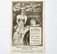 Pope Columbia Bicycles Hartfords 1897 Advertisement Victorian Bikes ADBN... - $19.99