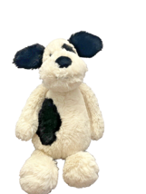Plush Dog Jellycat Medium Bashful Stuffed Animal Toy Black White Spotted 12 Inch - £8.07 GBP