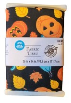 Loops &amp; Threads Fabric, 1 Yard Precut 36&quot; x 44&quot;, Pumpkins, Leaves, Fall, Black - £6.91 GBP