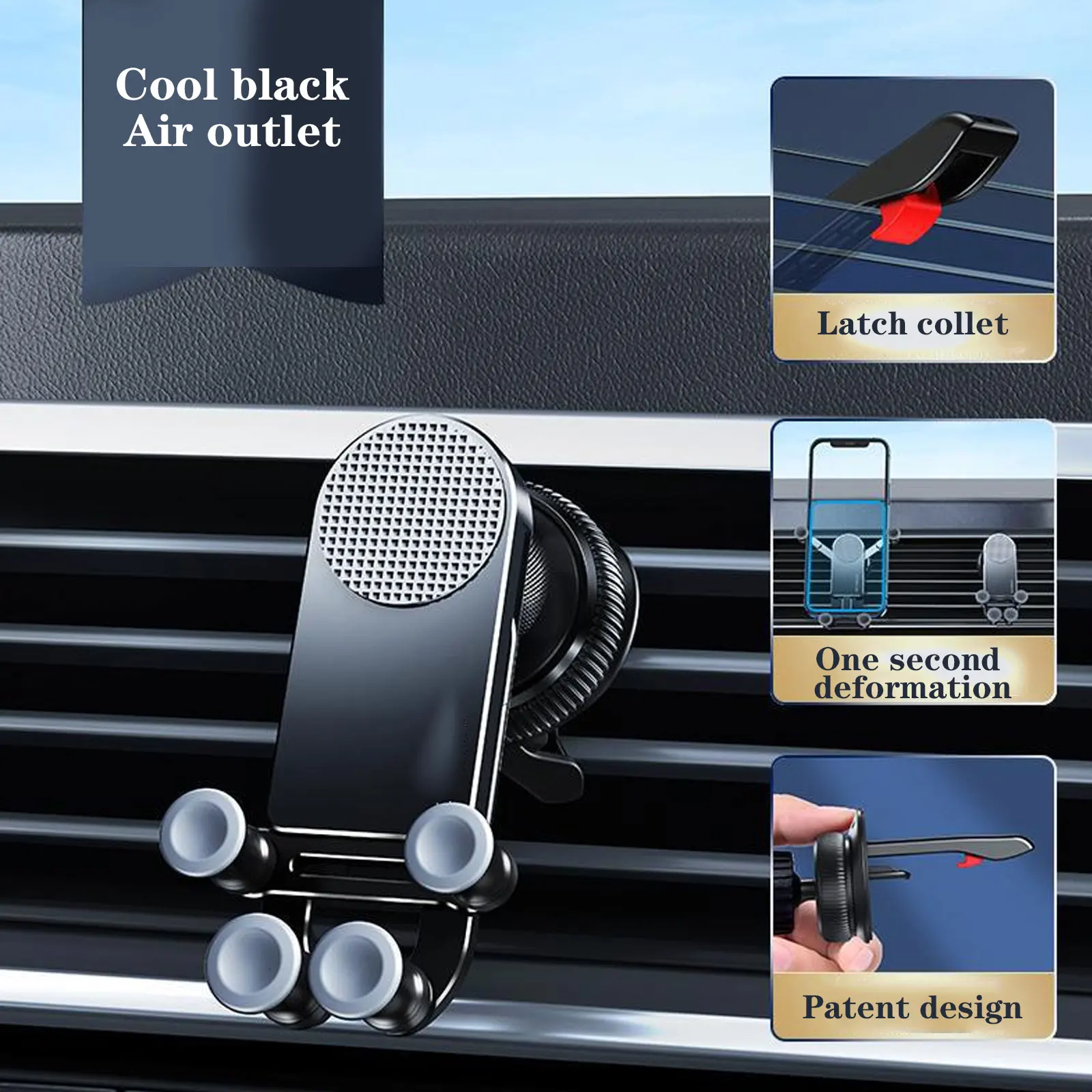 Magnetic Car Phone Holder with 17mm Ball Head for Car Air Vent Outlets - GPS S - £10.77 GBP