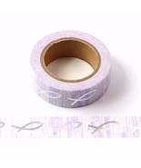 Purple Bow Holographic Foil Washi Tape 15mm x 10 Meters Bullet Journal - $2.80