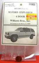 Williams Model R.R. Ho Scale Vehicles  3ct. &#39;92 Ford Explorer 4dr 53903 ... - $23.98