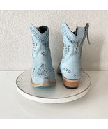 Lane COSSETTE Womens Cowboy Booties 8 Blue Cowgirl Western Boots Short Ankle - $247.50