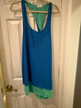 Everly Women&#39;s Blue &amp; Green A-line Shift Dress V-neck Size M - €17,67 EUR