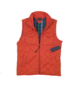 NEW $159 Tommy Hilfiger Quilted Equestrian Style Vest! Orange Striped Li... - $135.40 CAD