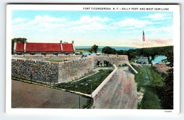 Fort Ticonderoga Sally Port And West Demilune New York Postcard Curt Teich - £7.81 GBP