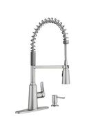 Moen Edwyn 87807SRS Kitchen Faucet with Soap Dispenser, Stainless Steel - $4,047.49 MXN
