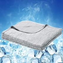 Cooling Weighted Blanket 59 X 79In Queen Sized Blanket, Japanese Q-Max 0.4, Grey - $41.99