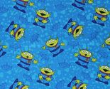 Cotton Toy Story Aliens Little Green Men Blue Fabric Print by the Yard D... - $10.95