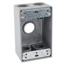 Commercial Electric Weatherproof Box WSB575G 3/4 in Gray 1 Gang 5 Holes - $7.02