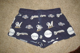 Genuine MLB Apparel Fleece Shorts Womens Juniors Size S Milwaukee Brewers - £10.20 GBP