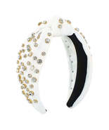 Cubic Zirconia &amp; White Bow-Detail Hard Headband - £16.58 GBP