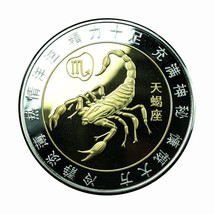 China Medal Zodiac Scorpio Proof 40mm Silver &amp; Gold Plated 02138 - $26.99