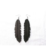 BLACK FEATHER CUT OUT SILHOUETTE WOOD WOODEN 4" DROP PAIR OF EARRINGS - €6,86 EUR BLACK FEATHER CUT OUT SILHOUETTE WOOD WOODEN 4" DROP PAIR OF EARRINGS - €6,86 EUR