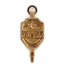 Vintage Gold Filled Hallmarked Greek Alphabet College School Frat Key Pendant - £35.72 GBP