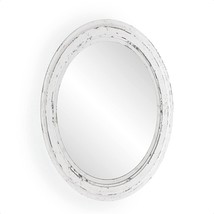 Barnyard Designs 17X75X25 Oval Wood Farmhouse Wall Mirror Decorative,, White - £81.75 GBP