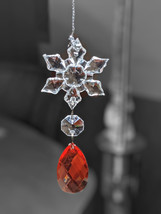 PACK (20) Pcs. Clear Acrylic Snowflake &amp; Red Acrylic Teardrop Pendant - £8.60 GBP