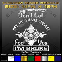 Fish boat vinyl decal sticker my fishing gear #1106 - £13.43 GBP
