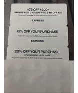 EXPRESS Clothing Coupons Tier Discount Upto $75 Off $200 &amp; 15% off paper - $7.85 CAD
