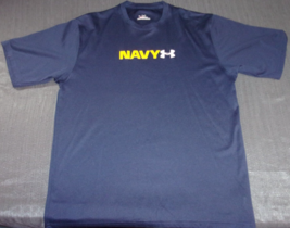 Nwot Under Armour Heat Gear Dark Blue Short Sleeve Usn Us Navy T-SHIRT Small - £19.35 GBP