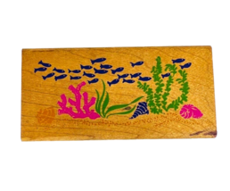 Vtg Rubber Stampede Saltwater School Of Fish Coral Ocean Scene Rubber Stamp - £12.59 GBP