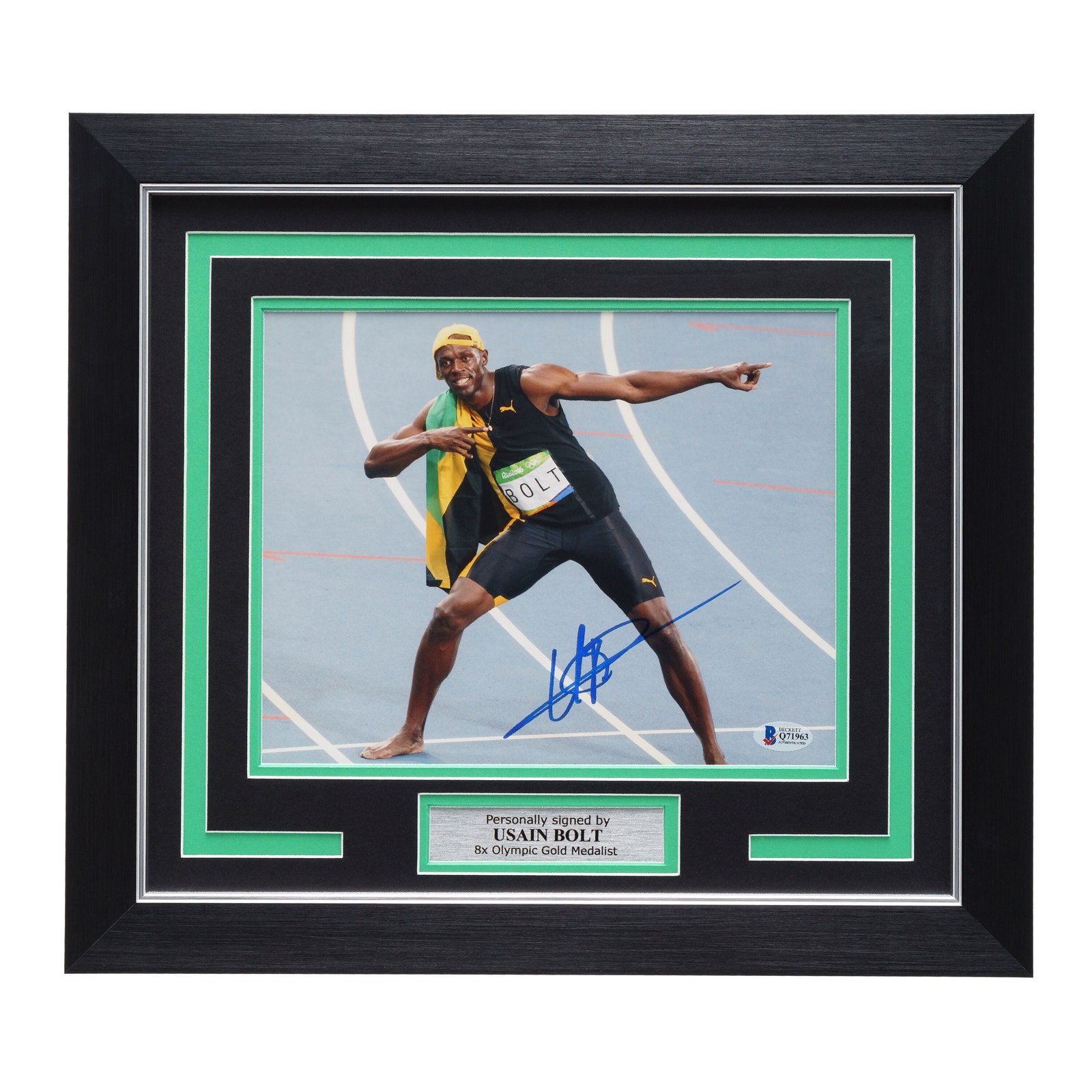 Primary image for Usain Bolt Autographed Signed Framed Photo Jamaica Olympics RIO Gold Beckett COA