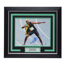 Usain Bolt Autographed Signed Framed Photo Jamaica Olympics RIO Gold Bec... - £379.39 GBP