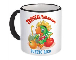 Parrot Puerto Rico : Gift Mug Tropical Paradise Cartoon Bird Travel Ecology - £12.67 GBP