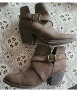 Rocket Dog ~ Size 10M ~ 2.75&quot; Chunky Heel ~ Brown ~ Faux Leather ~ Ankle... - $29.92