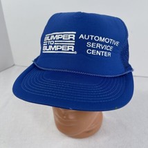 vintage Automotive Bumper Bumper Service Center  Hat Blue Mesh Trucker C... - £17.61 GBP