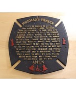 Fireman&#39;s Prayer on Maltese Cross of Heavy Cast Iron Firefighter Wall Pl... - $39.59