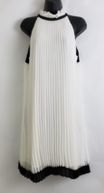 White House Black Market Shift Dress Women&#39;s Black &amp; White Pleated Size 14 - £77.73 GBP