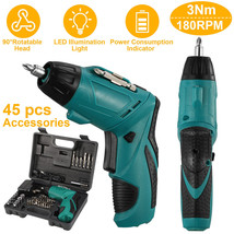 45 in 1 Cordless Power Screwdriver Drill Bit Kit Set Rechargeable Electric Tool - £42.21 GBP