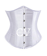 White Underbust Corset Custom Hand Made Steel Boned Bustier burlesque Co... - $59.99+