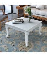 High Gloss White Classic Antique Style Wooden Living Room Coffee Table T... - £128.27 GBP+