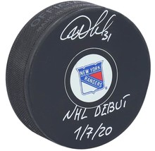IGOR SHESTERKIN Autographed Rangers &quot;NHL Debut 1/7/20&quot; Hockey Puck FANATICS - £171.43 GBP