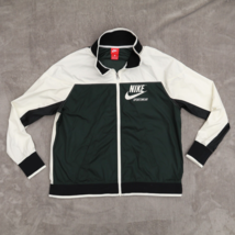 Nike Sportswear Mens Track Jacket Sz Large Big Swoosh Full Zip Black Green - $48.95