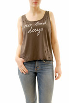 SUNDRY Womens Tank Top Muscle Distressed Minimalistic Casual Black Size S - £29.12 GBP